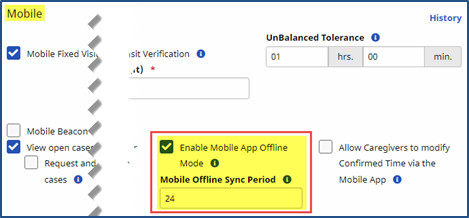Mobile App Offline Mode Settings